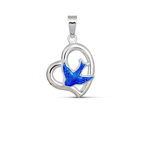 Penny Bluebird Heart Pendant Silver
