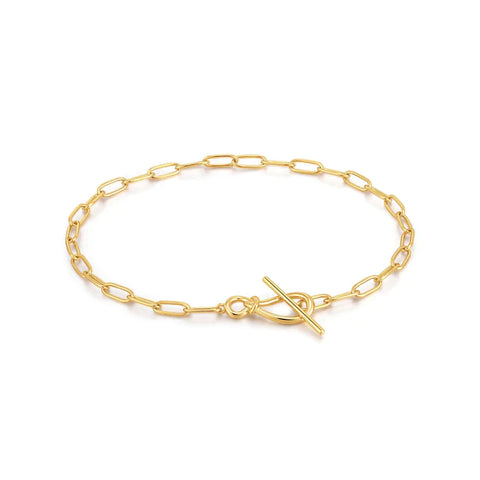 Gold Knot T-Bar Chain Bracelet