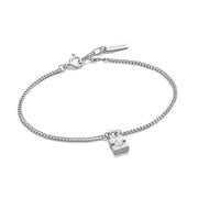 Silver Pearl Padlock Bracelet