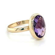 Amethyst Oval Checkerboard ring