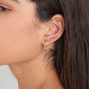 Turquoise Oval Hoop Earrings