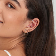 Sparkle Bezel Barbell Single Stud Earring
