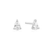 Silver Pear Studs