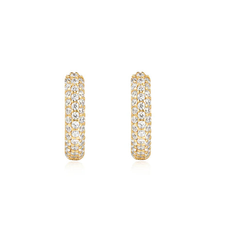 Gold Pave Huggies