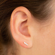 Diamond Bar Drop Earrings