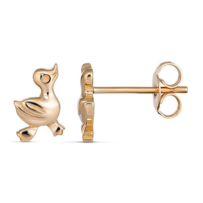 9ct Yellow Gold Duck Stud Earring