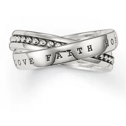 Love Faith Hope Double Band Ring