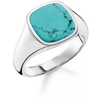 Turquoise Square Signet Ring