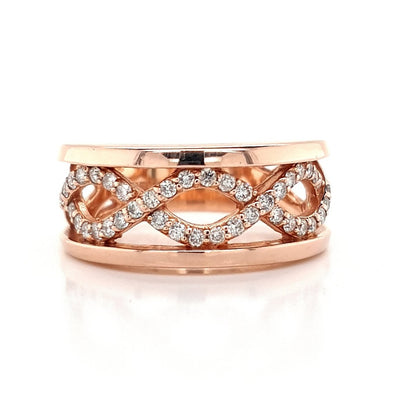 14k Rose Gold Diamond Twist Ring