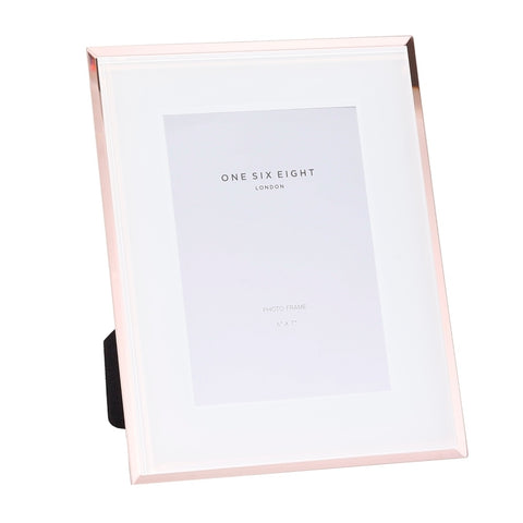 White and Rose Gold Glass Photo Frame
