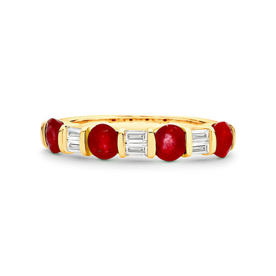 Ruby and Baguette Diamond Band