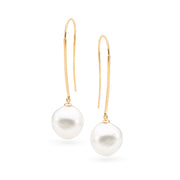 9ct Yellow Gold Long Baroque Pearl Hooks