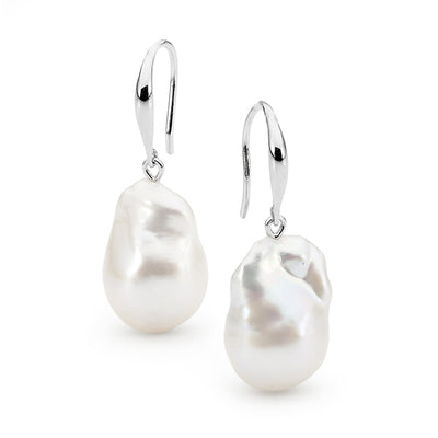 Sterling Silver Baroque Pearl Hooks